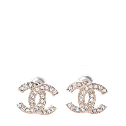 Chanel Crystal Mini CC Earrings Light Gold 1 of 5