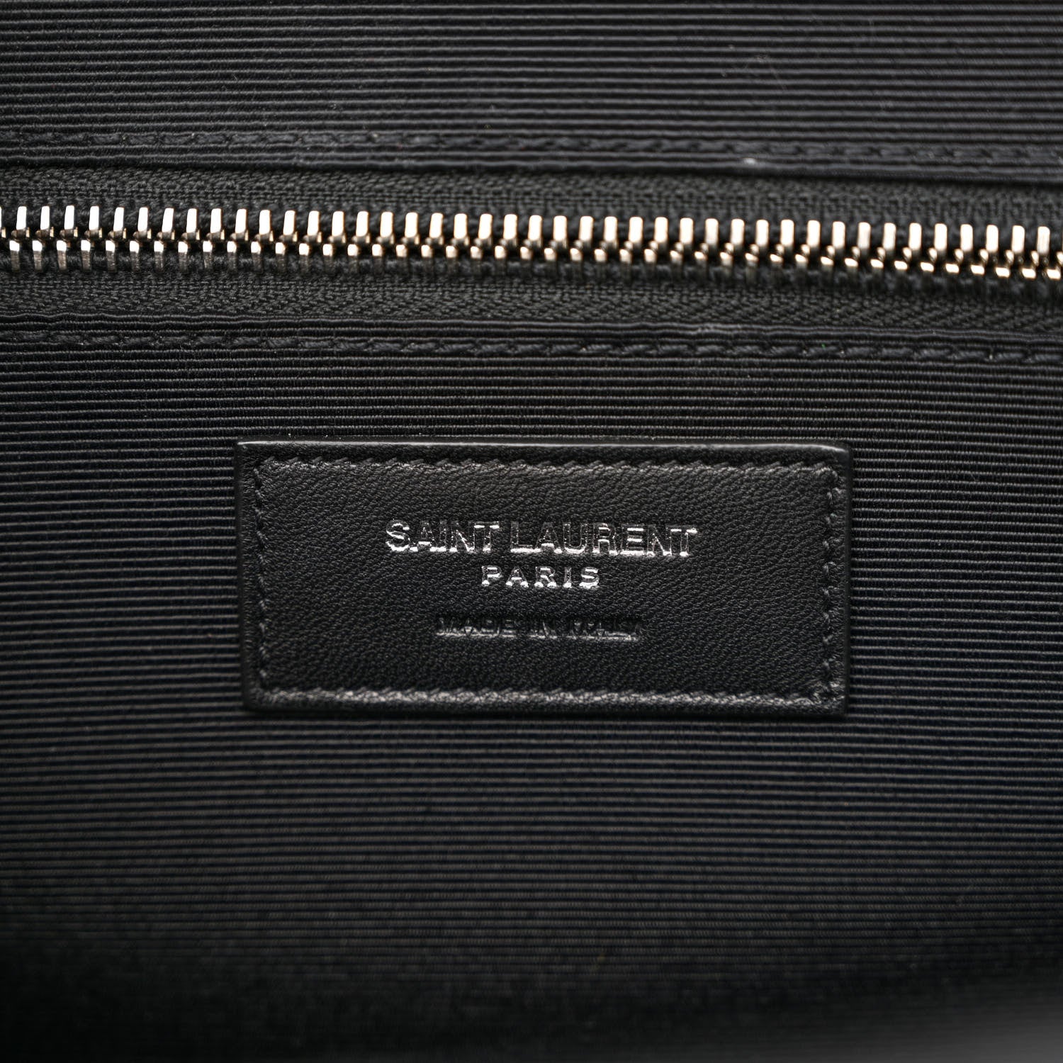 Saint Laurent Calfskin Crocodile Embossed Large Monogram Envelope Chain Shoulder Bag Black 6 of 10