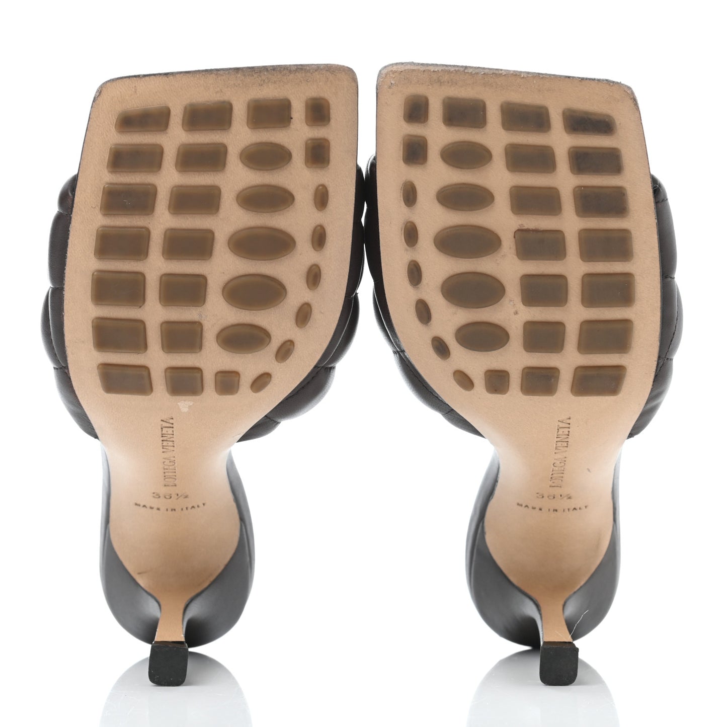 Nappa Matelasse Padded Mule Sandals 36.5 Chocolate