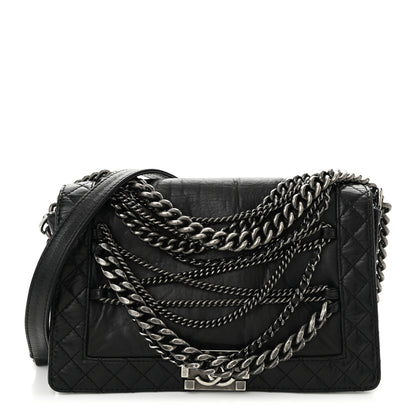 Chanel Calfskin Enchained New Medium Boy Flap Black 1 of 11