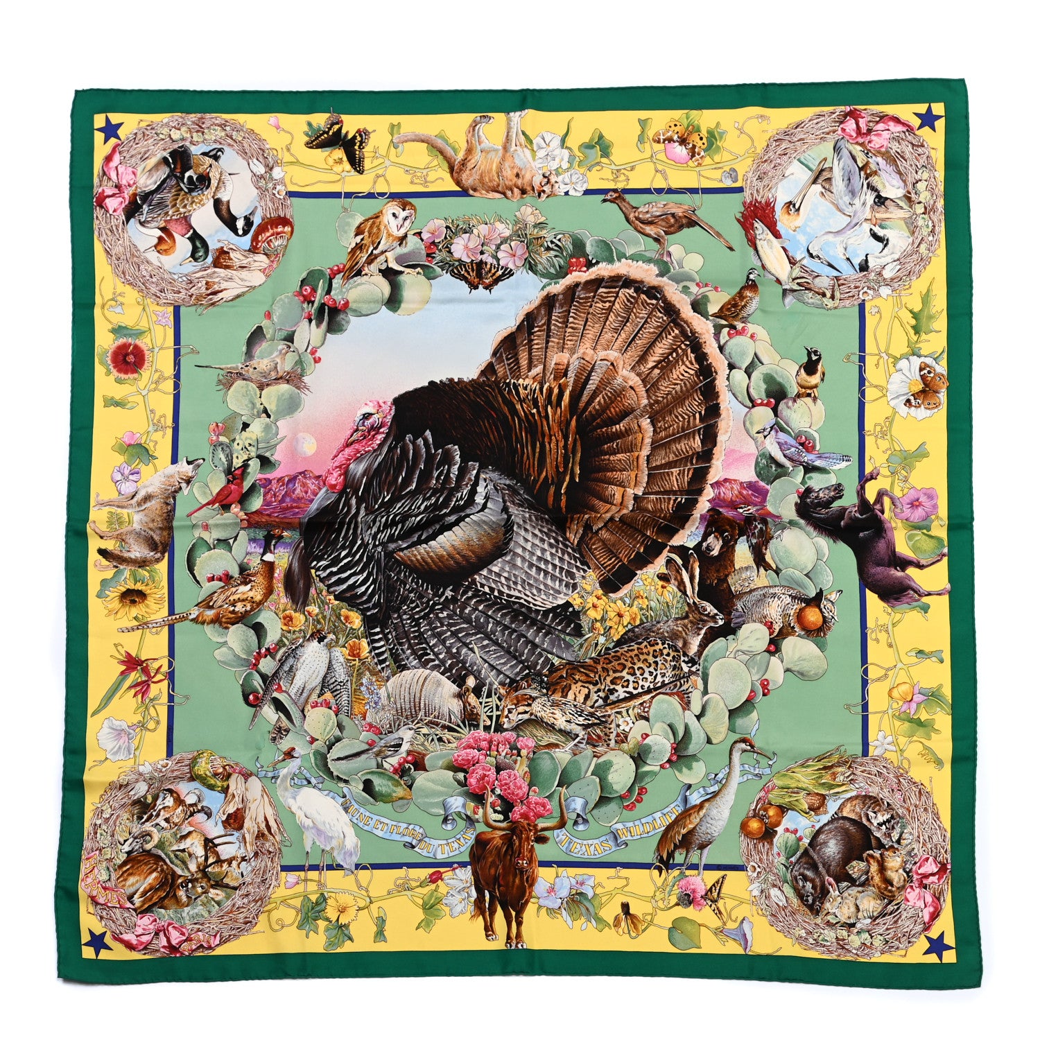 Hermes Silk Faune Et Flore Du Texas Scarf 1 of 5