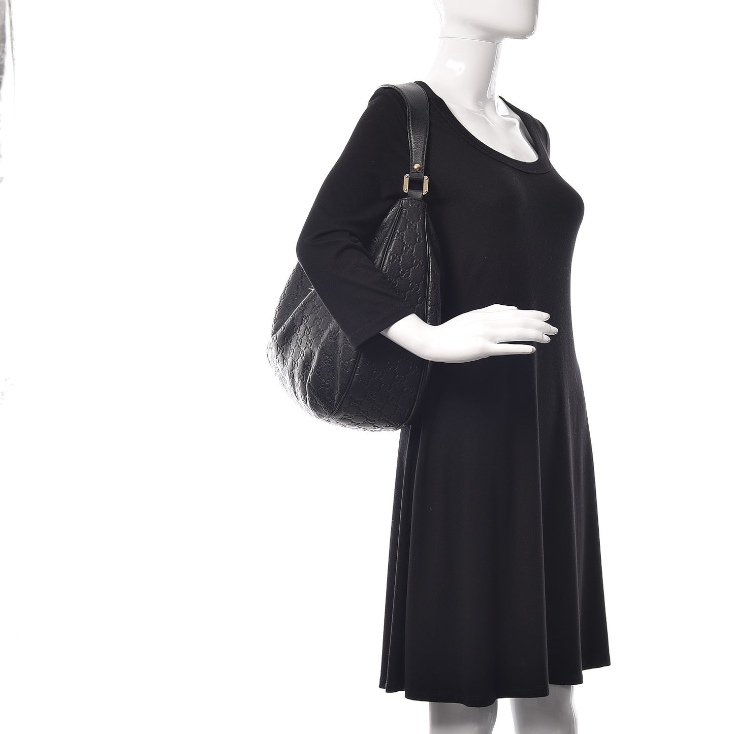 Guccissima Large New Ladies Web Hobo Black