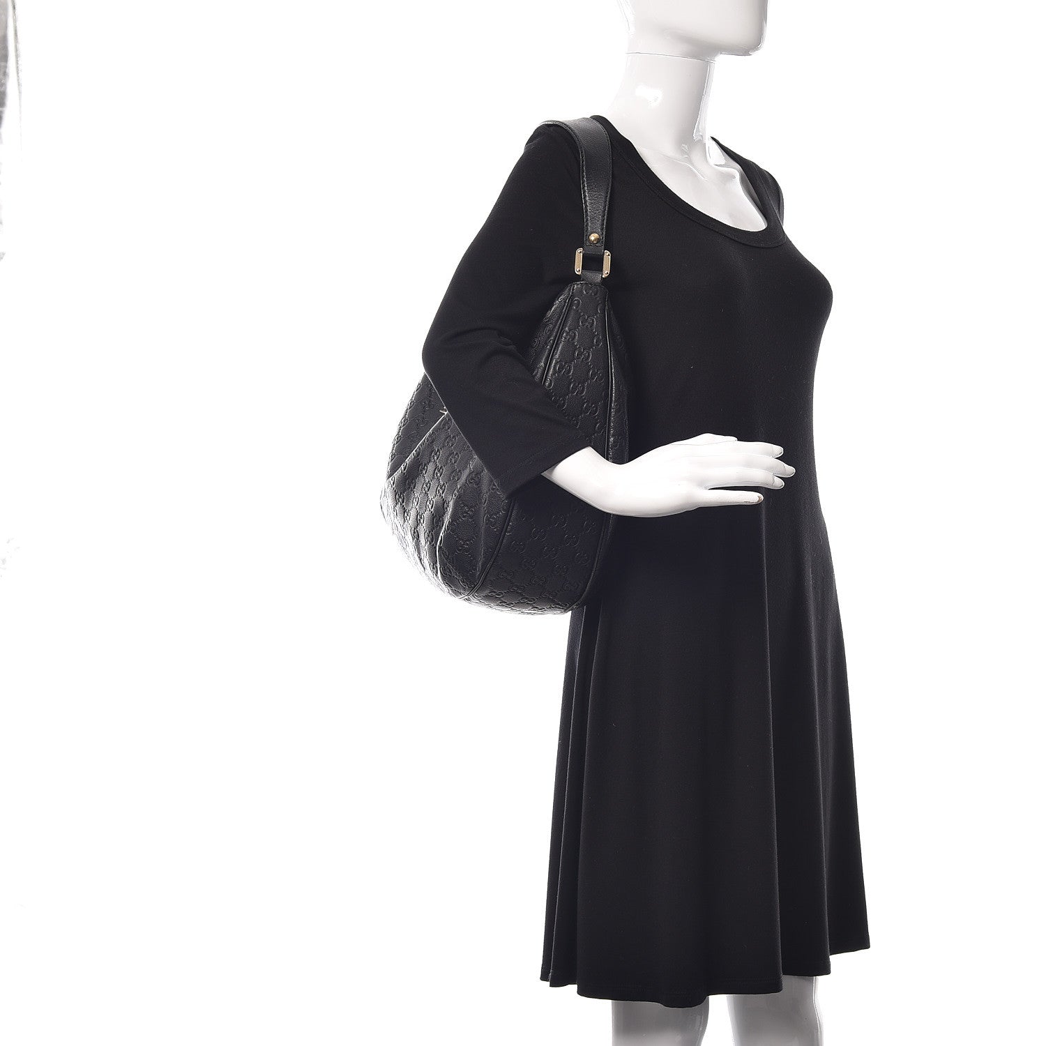 Gucci Guccissima Large New Ladies Web Hobo Black 2 of 18