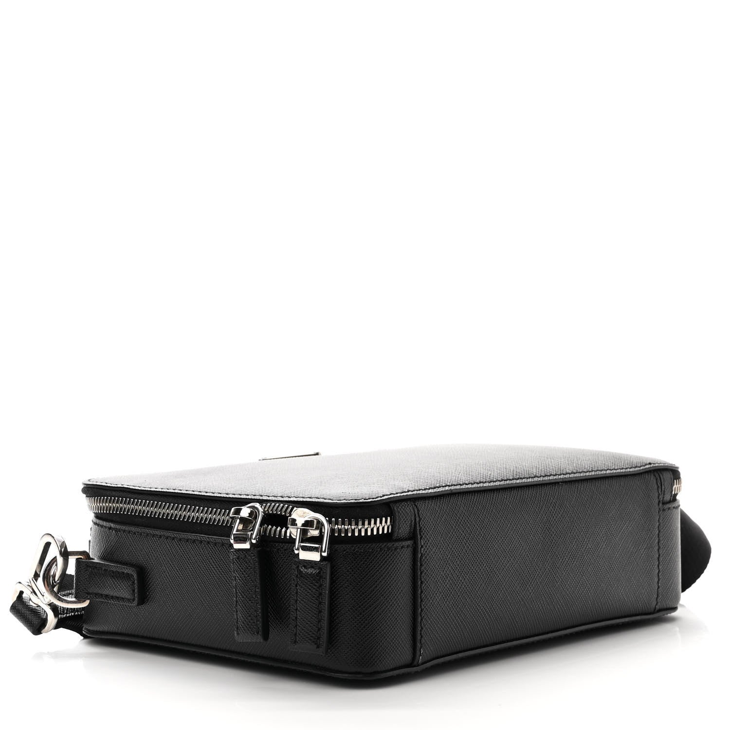 Prada Saffiano Travel Medium Brique Crossbody Bag Black 4 of 11