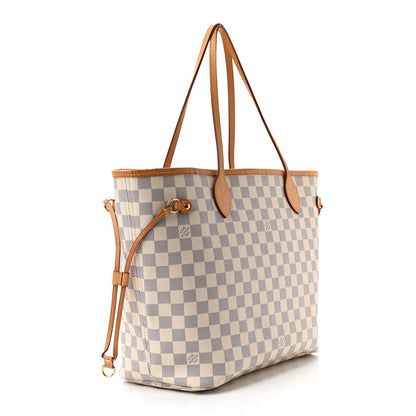 Louis Vuitton Damier Azur Neverfull MM Rose Ballerine 3 of 10