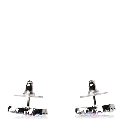 Chanel Crystal CC Earrings Silver Multicolor 3 of 4