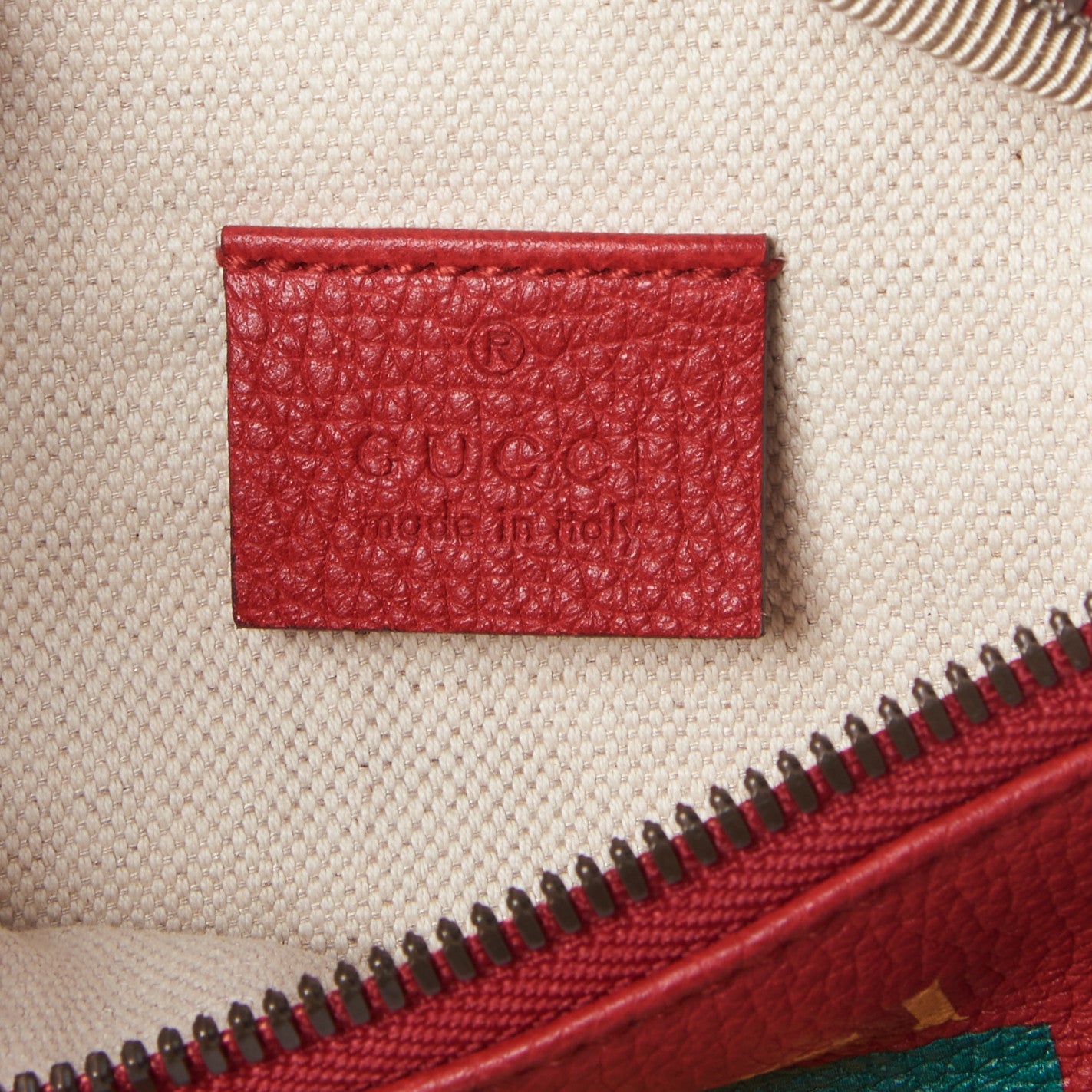 Gucci Grained Calfskin Small Logo Belt Bag Hibiscus Red 8 of 8