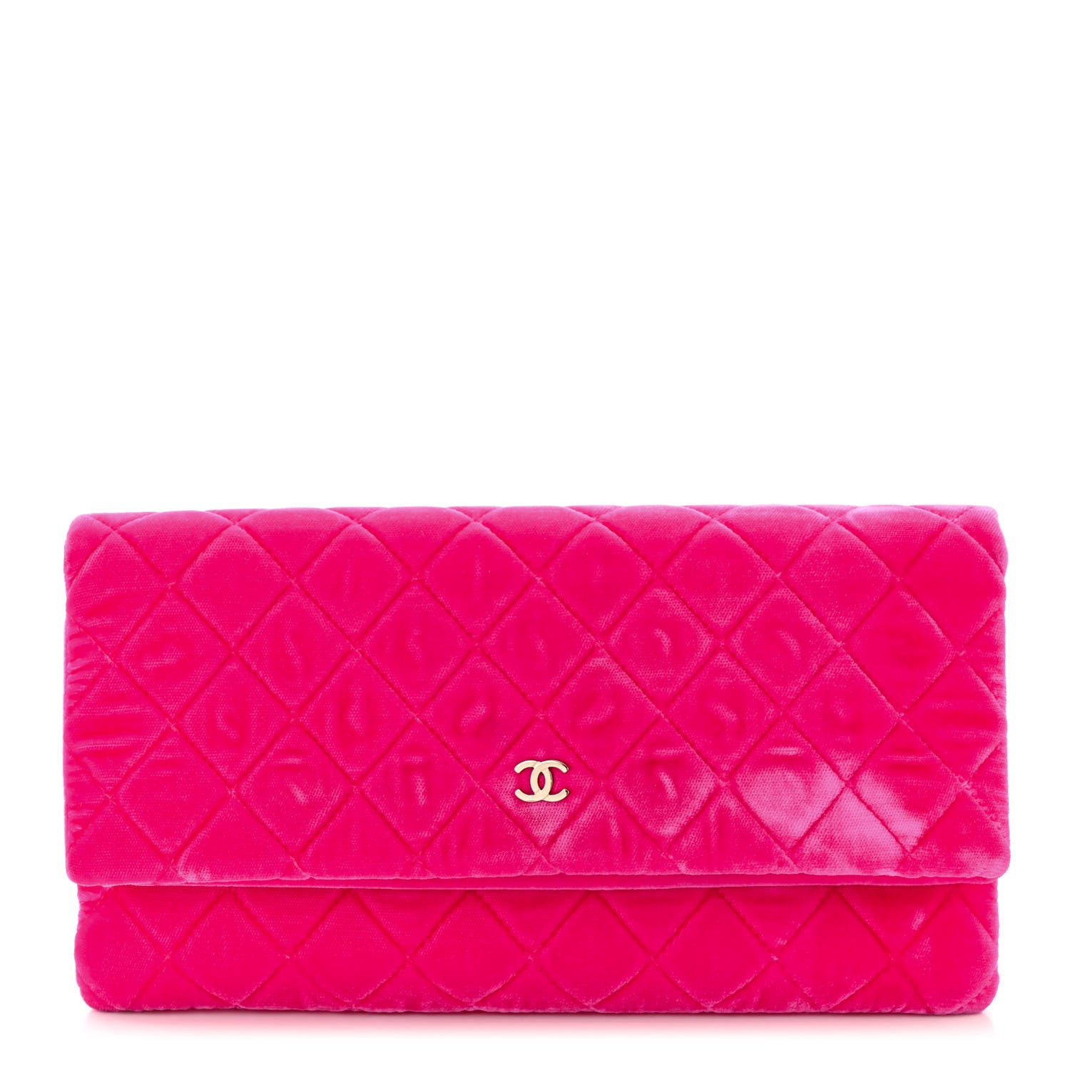 Chanel Velvet Quilted CC Beauty Clutch Pink 1 of 14