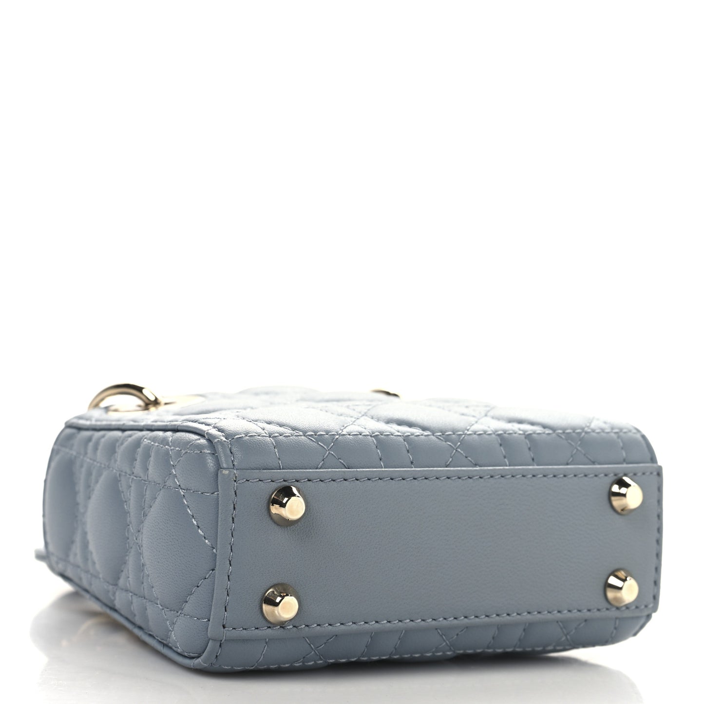 Lambskin Cannage Micro Lady Dior Cloud Gray