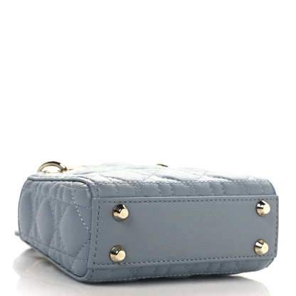 Christian Dior Lambskin Cannage Micro Lady Dior Cloud Gray 4 of 11