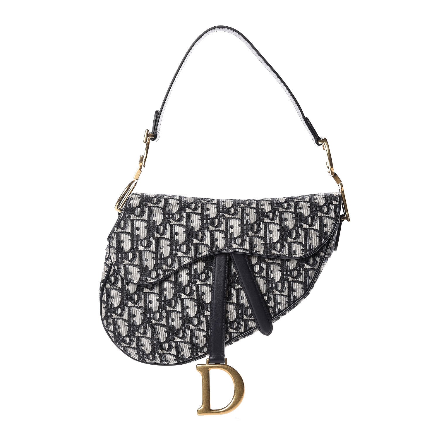 Christian Dior Oblique Saddle Bag Blue 1 of 7