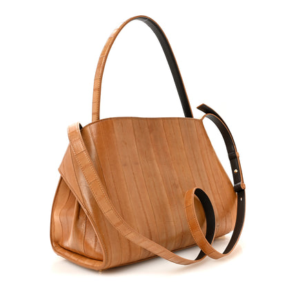 Salvatore Ferragamo Eel Medium Soft Bicolor Hug Bag Beige Testa di Moro 3 of 9