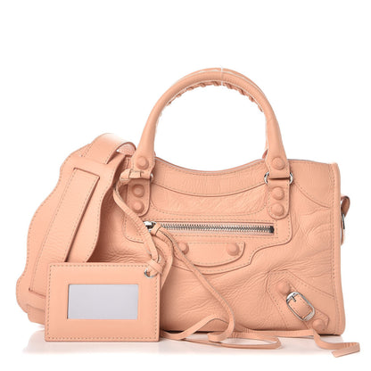 Balenciaga Matte Goatskin Rubber Covered Classic Hardware Mini City Rose Poudre 1 of 13
