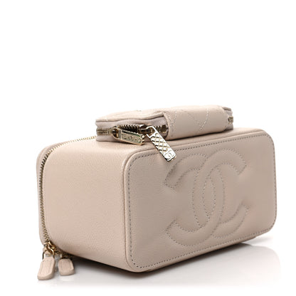 Chanel Caviar Quilted Top Handle Pocket Vanity Case Beige 4 of 9
