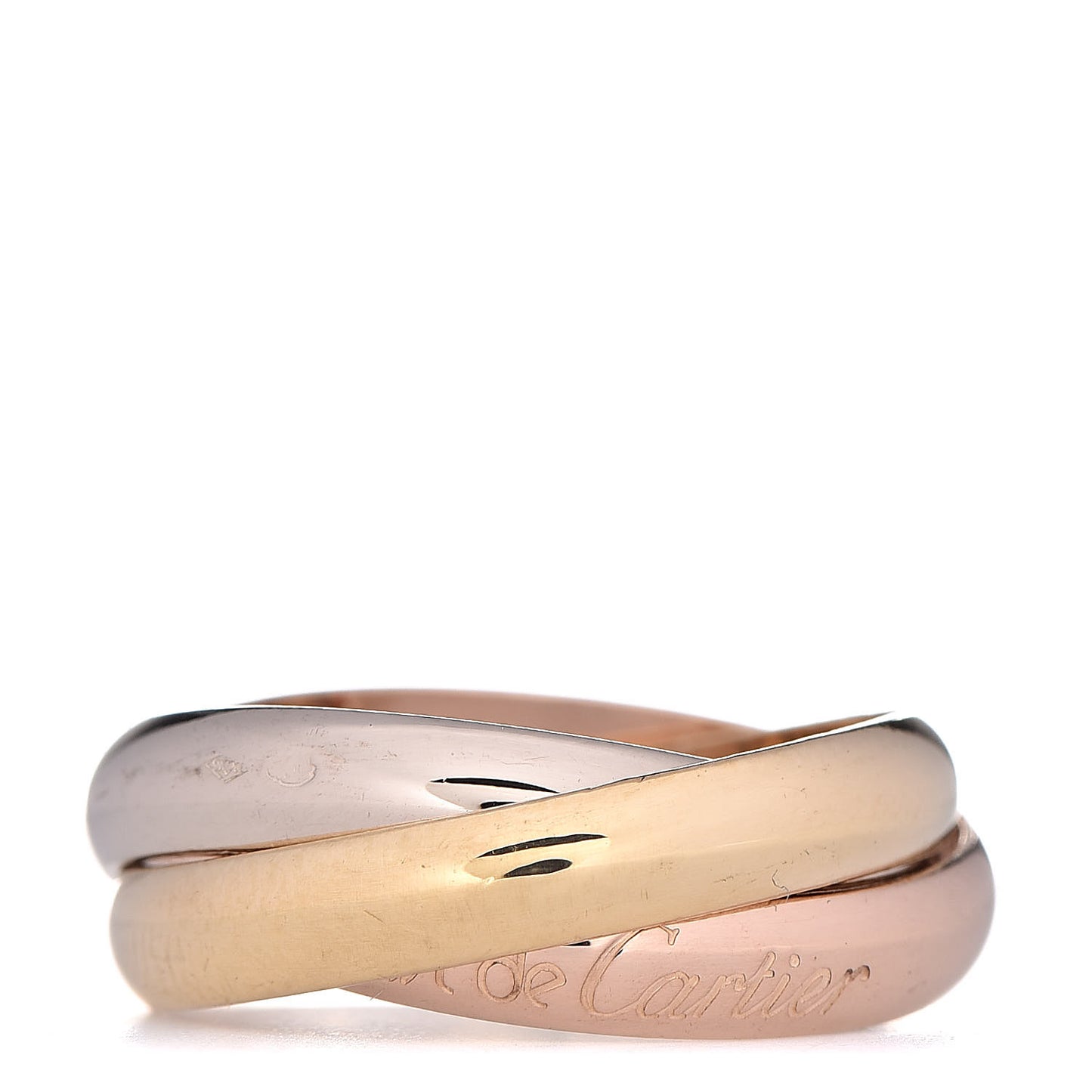 18K Pink Yellow White Gold Classic Les Must De Trinity Ring 53 6.25