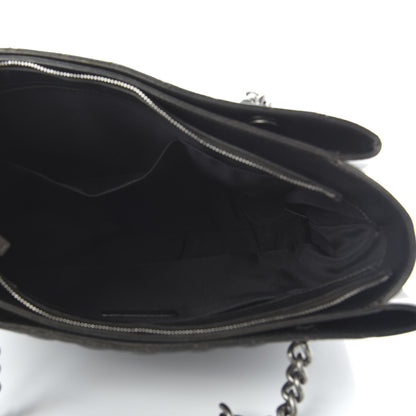 Chanel Metallic Goatskin Quilted Medium Rock In Rome Tote Charcoal 5 of 11