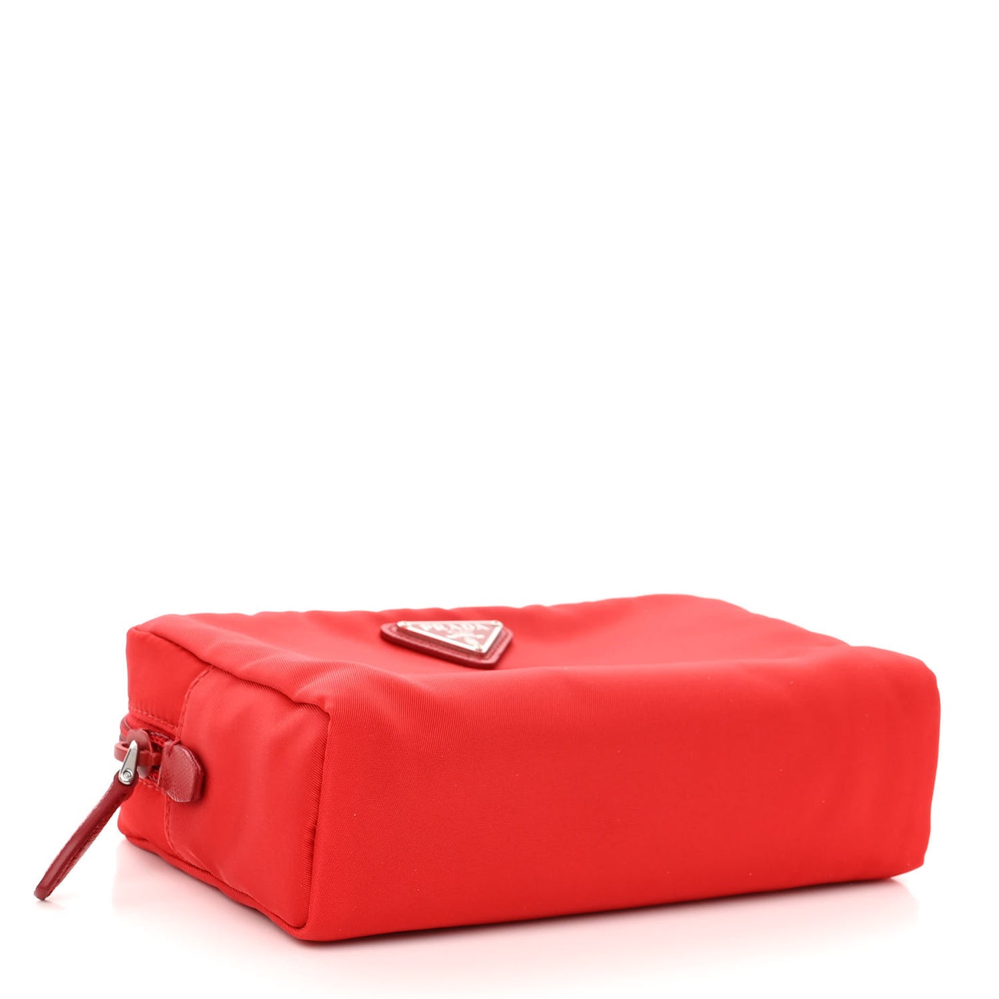 Tessuto Nylon Vela Saffiano Necessaire Wristlet Pouch Rosso