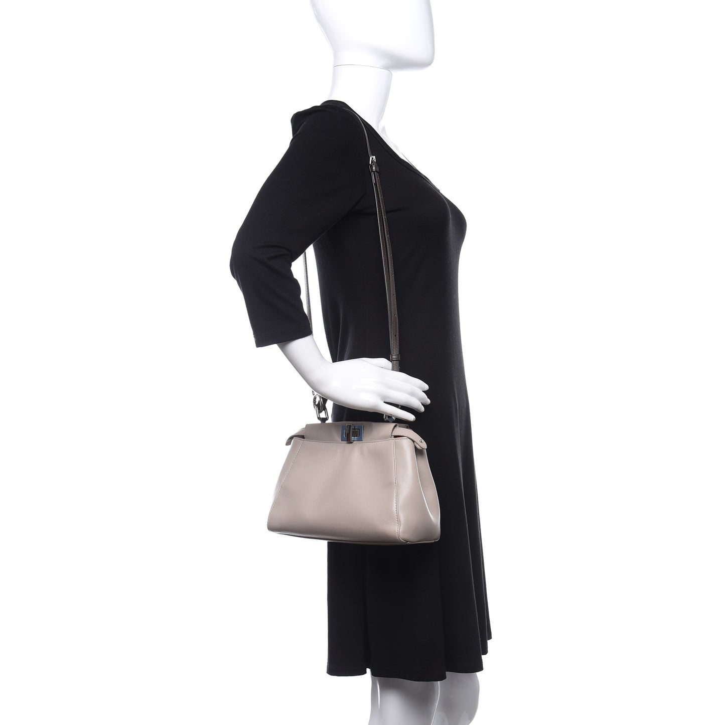 Nappa Colorblock Mini Peekaboo Iconic Satchel Grigio Polvere Carbone Bloody Mary