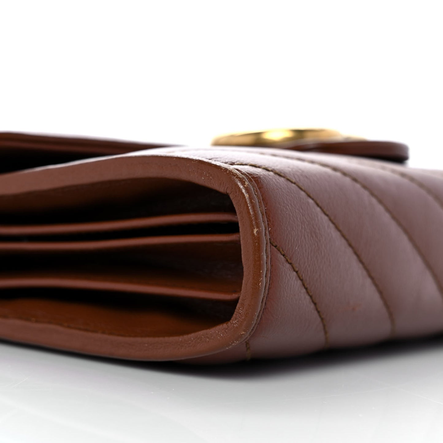 Azalea Calfskin Matelasse Diagonal GG Marmont Chain Wallet Cuir