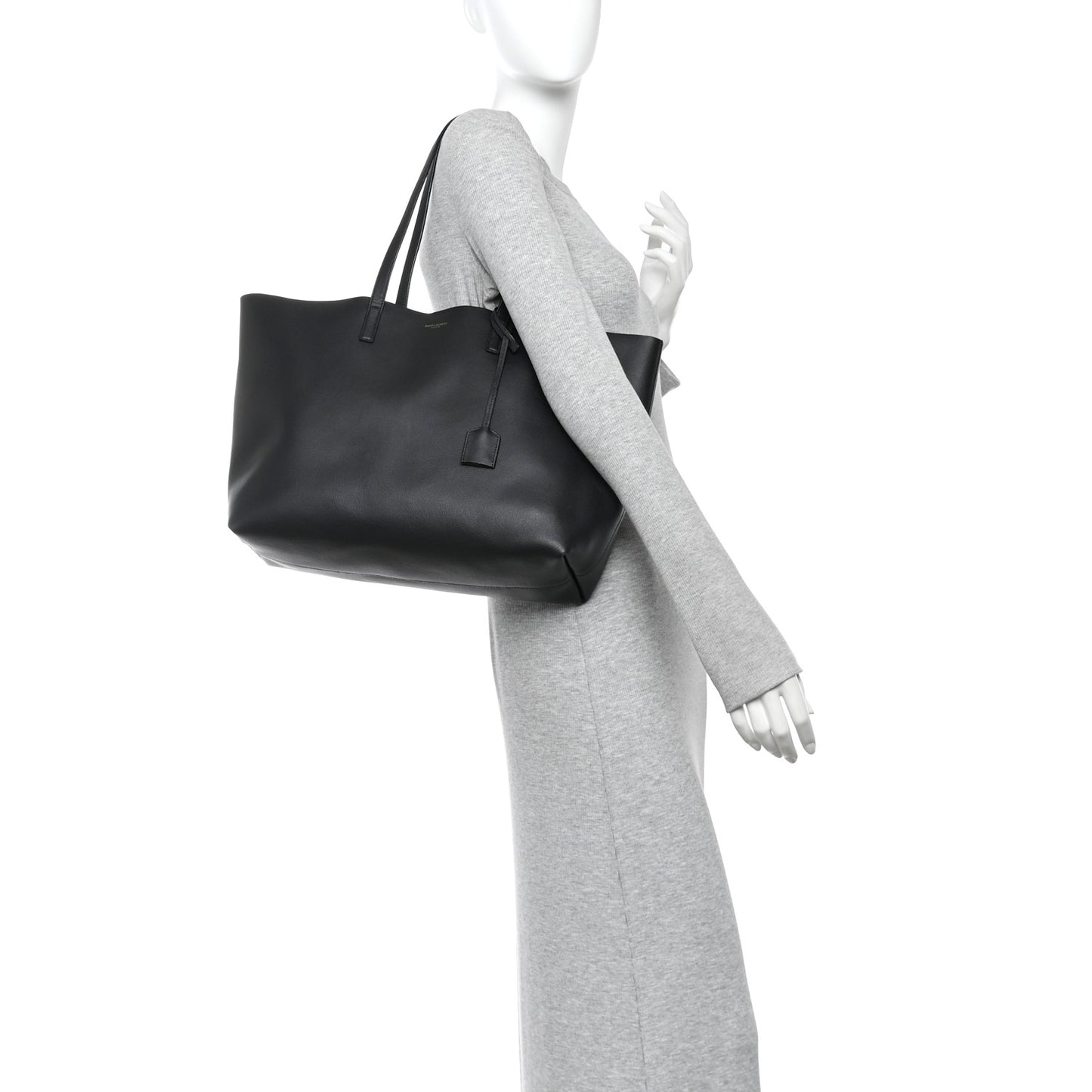Calfskin Large Shopping Tote Black