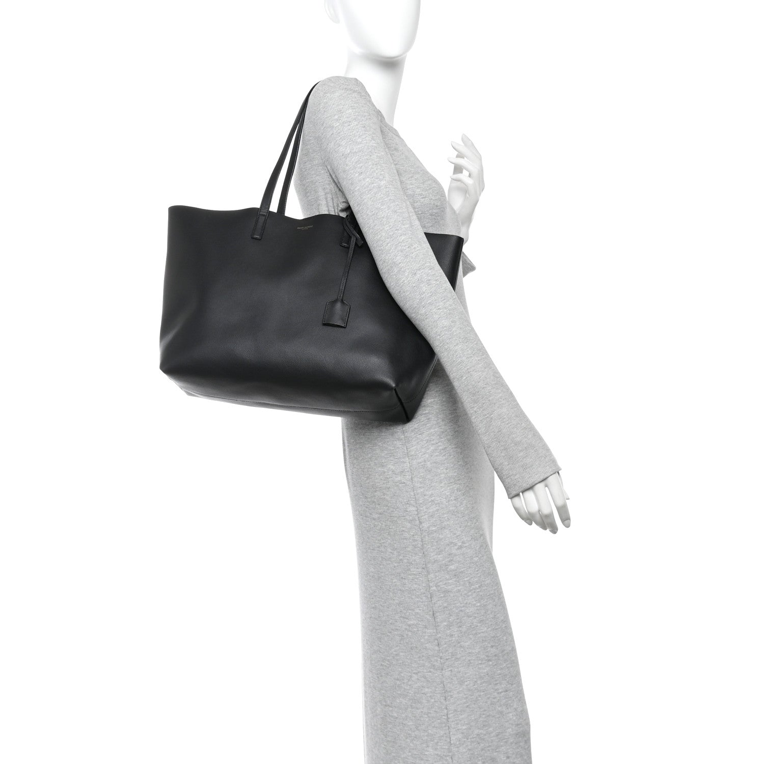 Saint Laurent Calfskin Large Shopping Tote Black 2 of 13