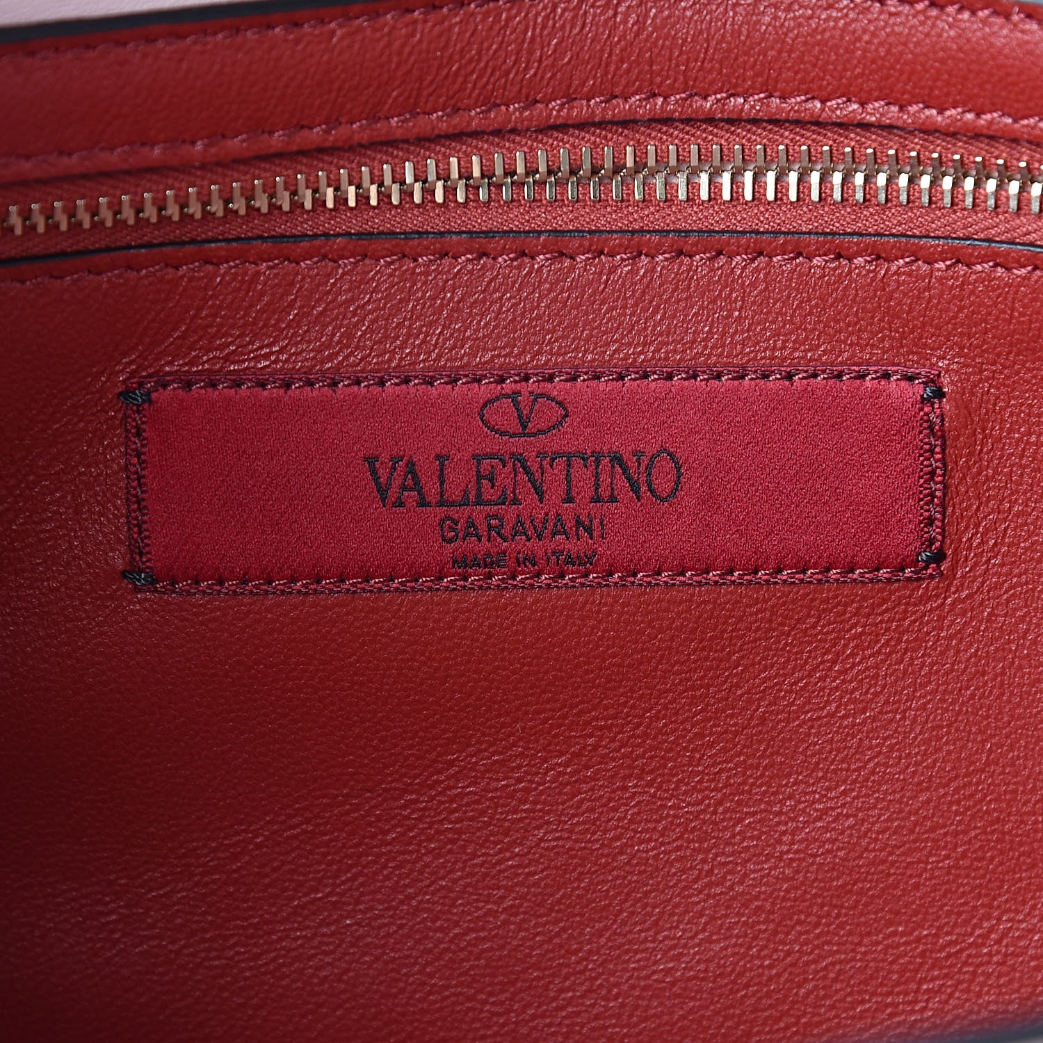 Valentino Garavani Nappa Rockstud Spike Heart Wallet on Chain Poudre 6 of 10