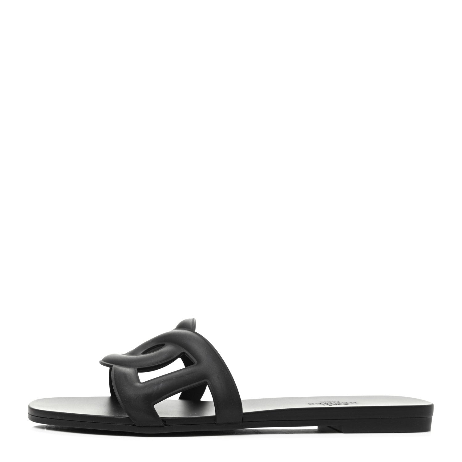 Hermes Rubber Aloha Sandals 36 Black 1 of 8