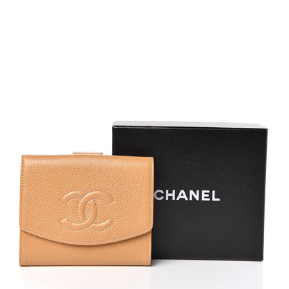 Chanel Caviar Timeless CC Compact French Wallet Beige 10 of 10