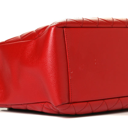 Chanel Caviar Quilted Grand Shopping Tote GST Red 11 of 13