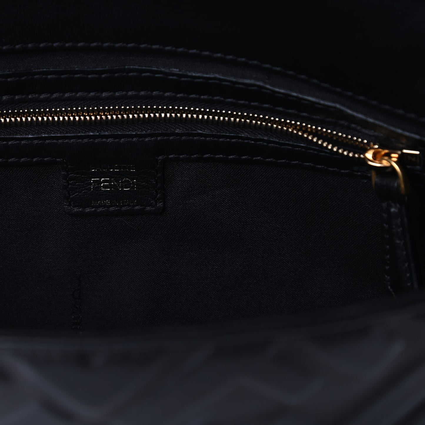 Nappa FF 1974 Embossed Baguette Black