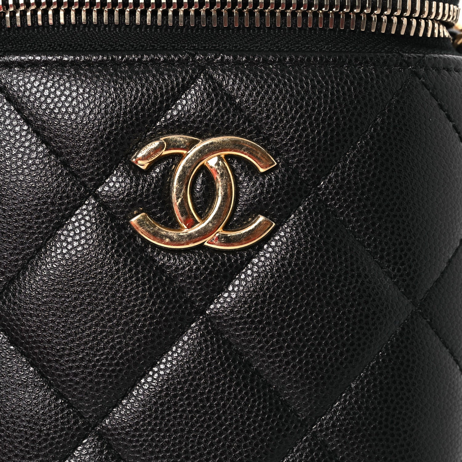 Chanel Caviar Quilted Small Vertical Vanity Case With Chain Black 8 of 12