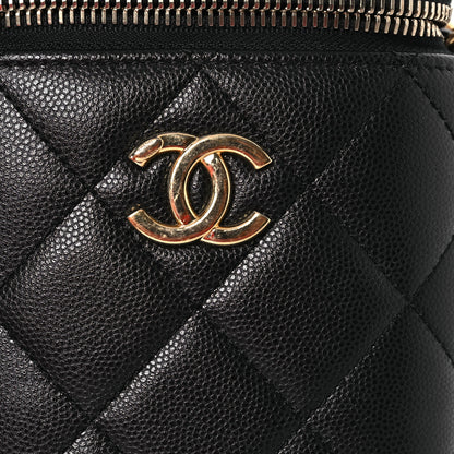 Chanel Caviar Quilted Small Vertical Vanity Case With Chain Black 8 of 12