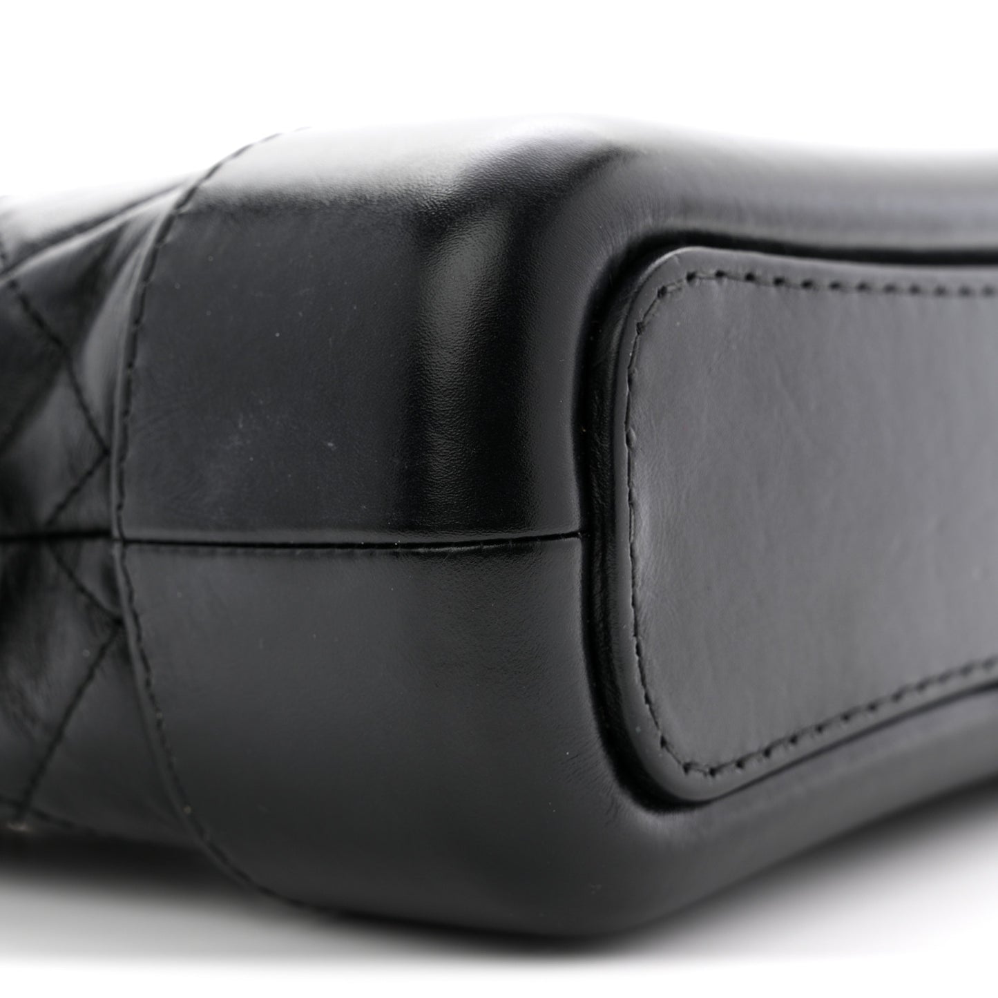 Aged Calfskin Quilted Small Gabrielle Hobo Black