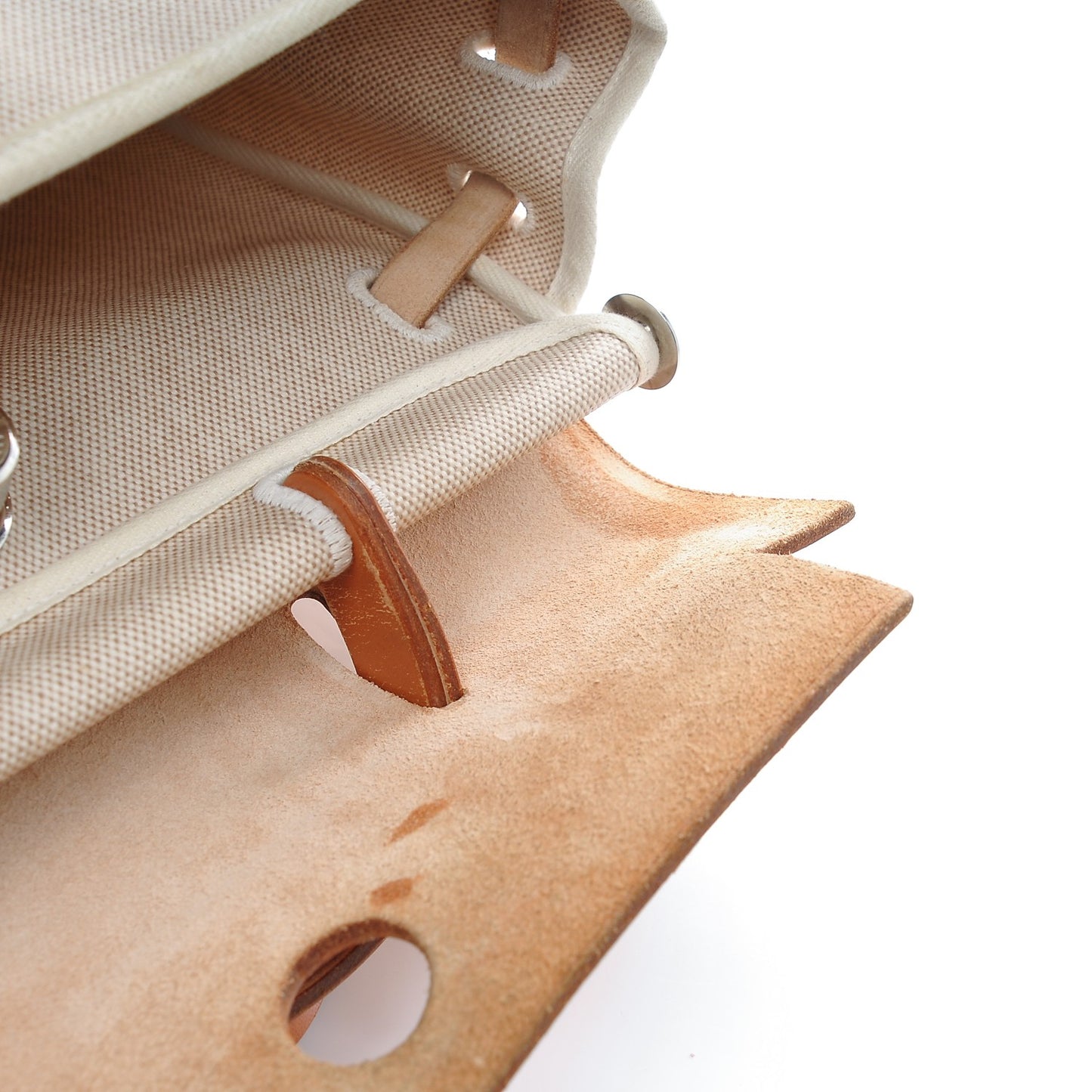 Toile Vache Calfskin Herbag 30 PM Backpack Natural