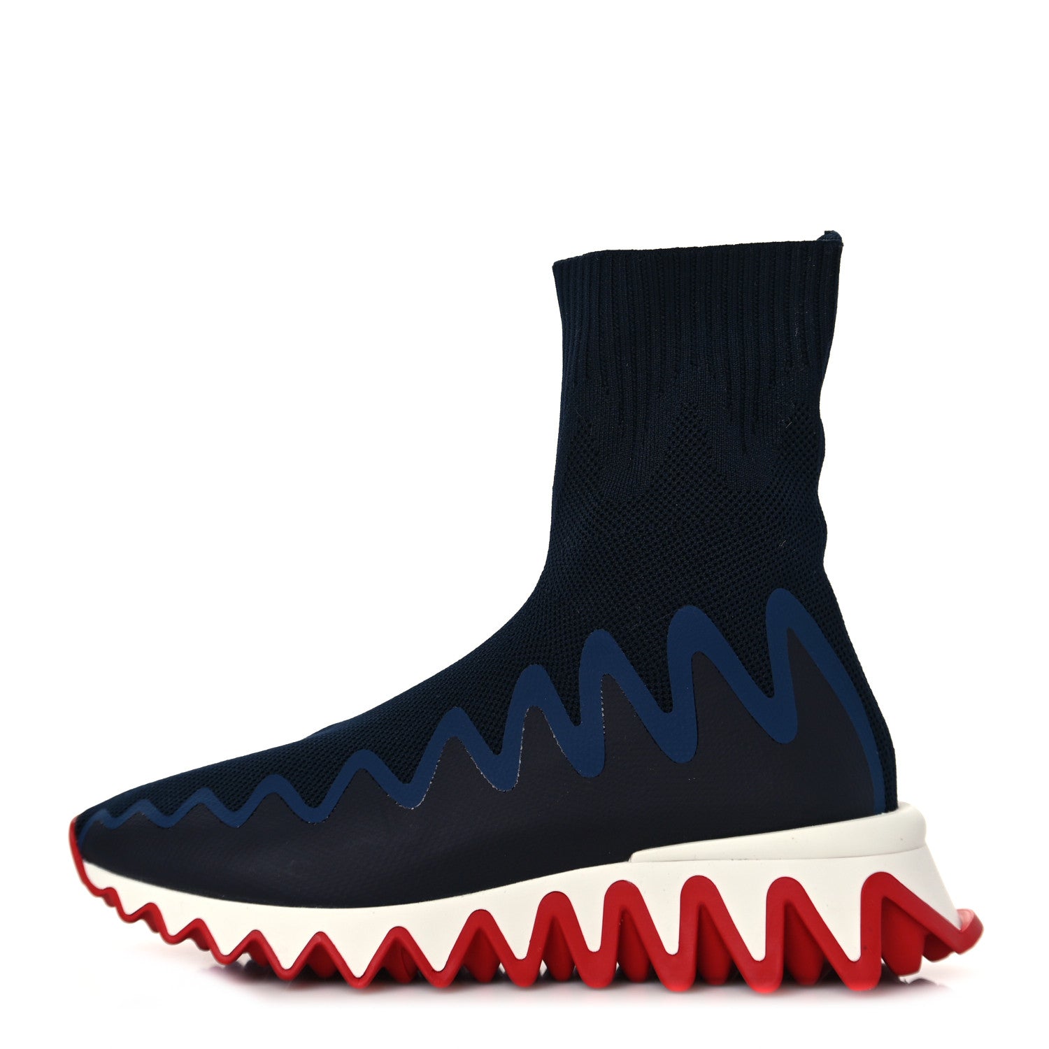 Christian Louboutin Knit Mesh Sharky Sock Sneakers 35 Blue 1 of 7