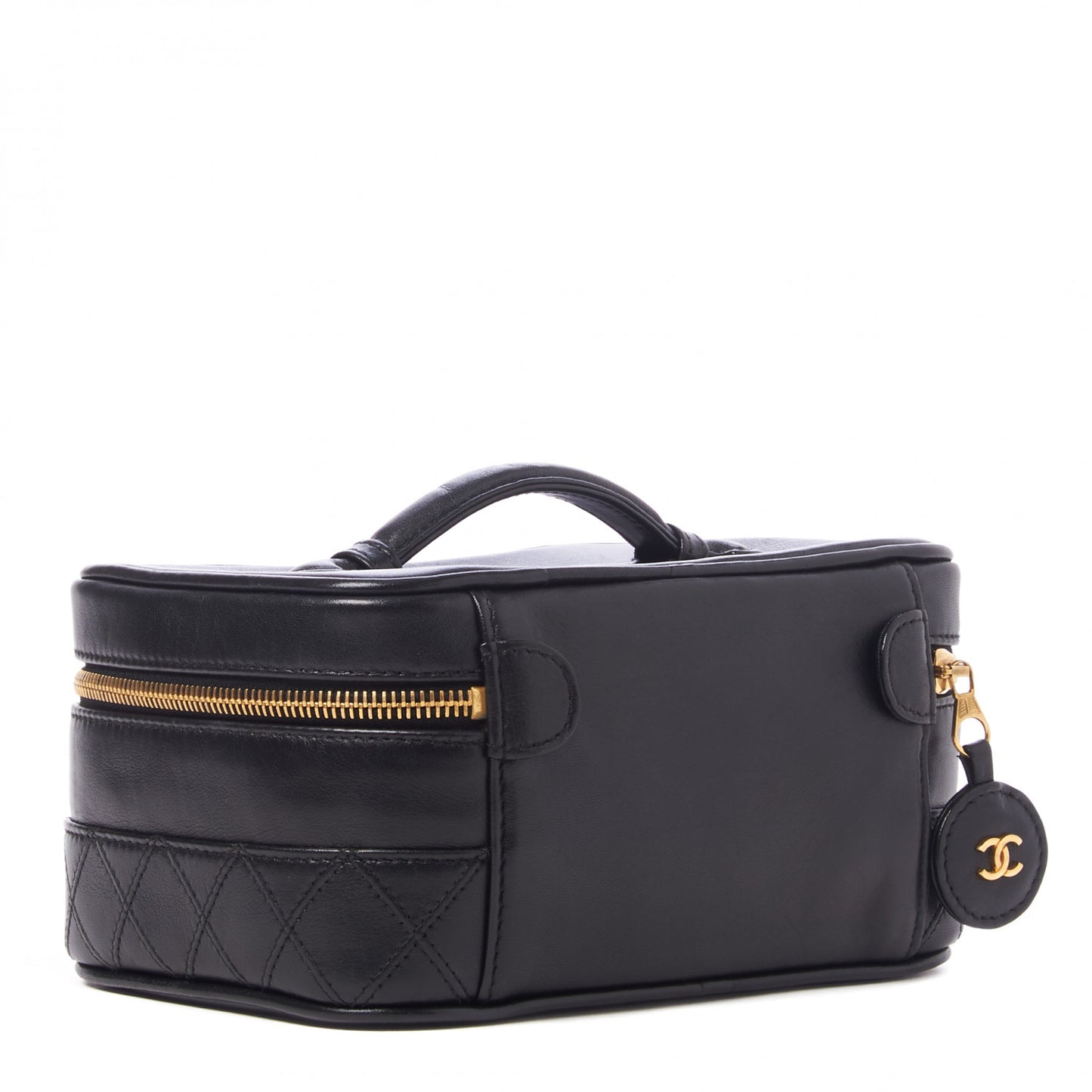 Lambskin Vanity Cosmetic Case Black