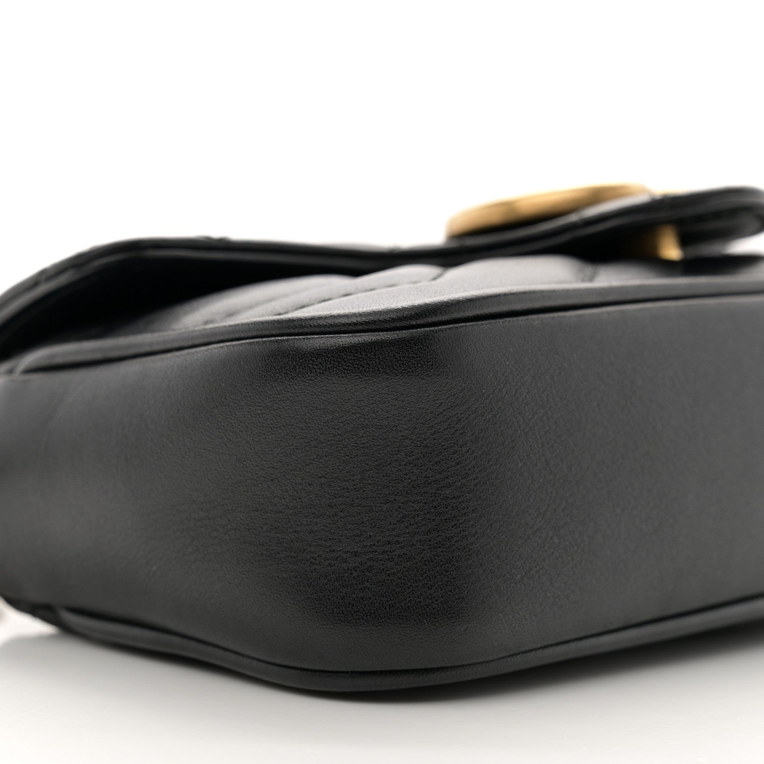 Gucci Calfskin Matelasse Super Mini GG Marmont Shoulder Bag Black 9 of 11