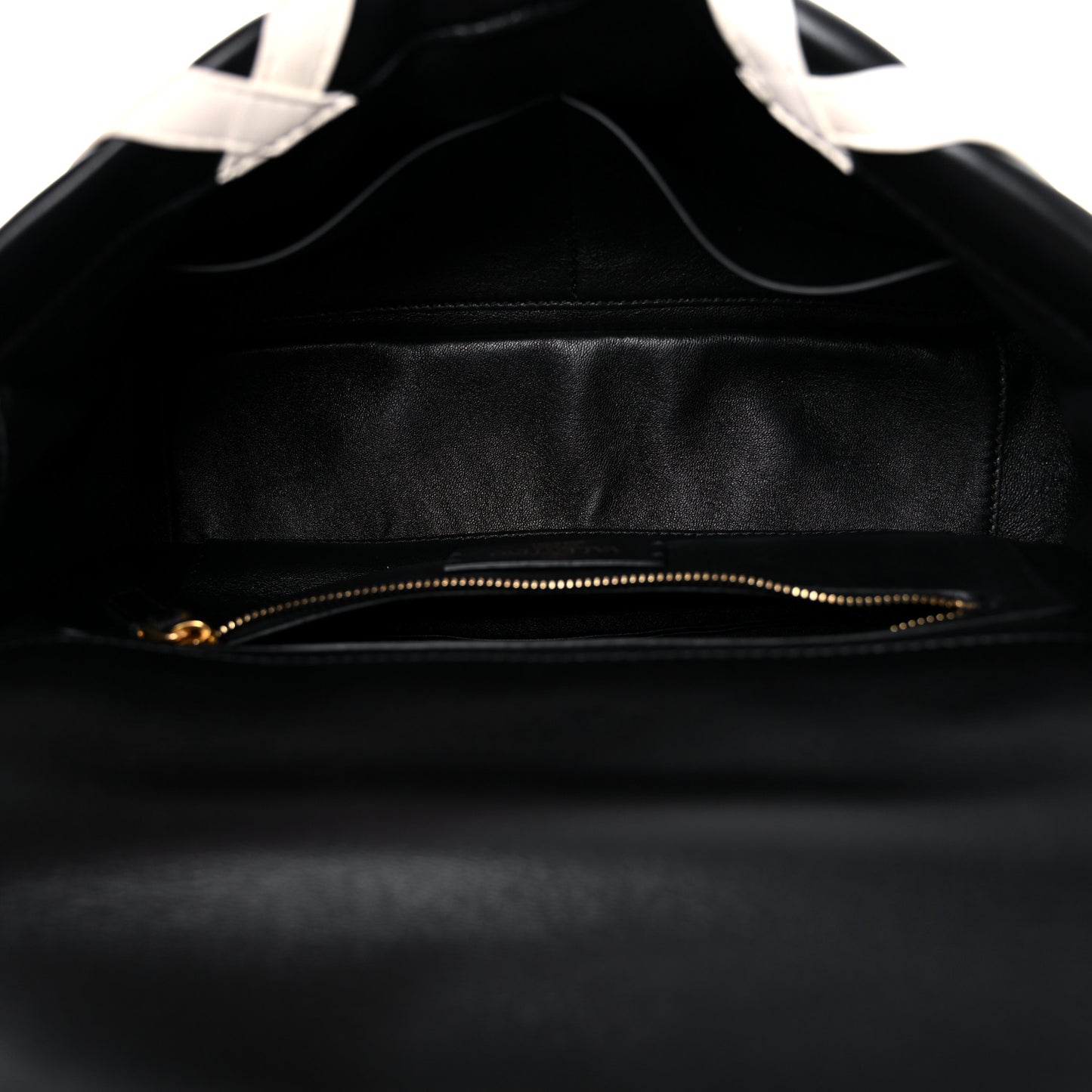 Nappa Large Roman Stud Shoulder Bag Black White