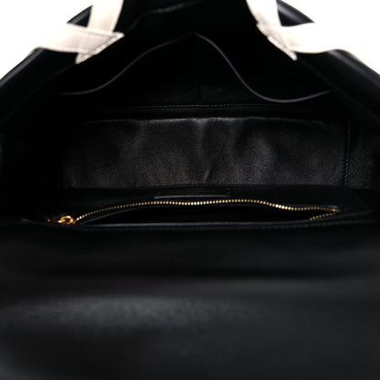 Valentino Garavani Nappa Large Roman Stud Shoulder Bag Black White 7 of 9
