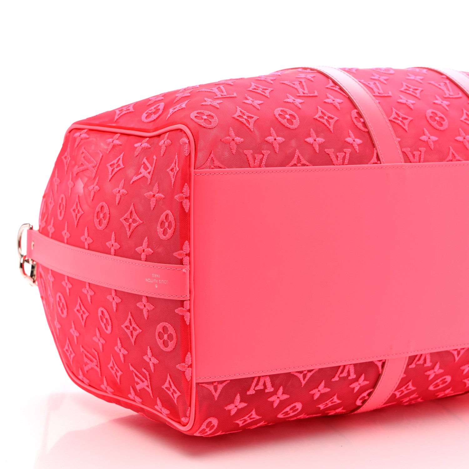 Louis Vuitton Monogram Fluo See Through Keepall Bandouliere 50 Rose 10 of 11