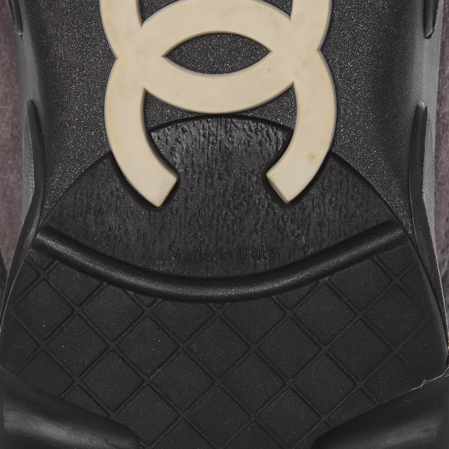 Chanel Suede Calfskin CC Sneakers 39.5 Black Grey 8 of 8