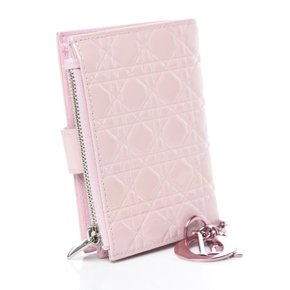 Christian Dior Patent Cannage Lady Dior Wallet Pink 3 of 7