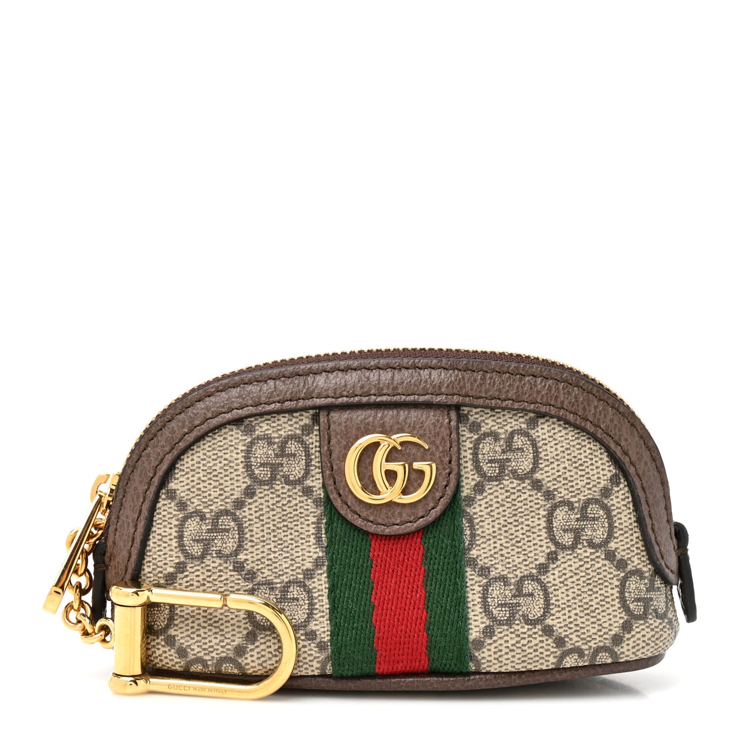 GG Supreme Monogram Web Ophidia Dome Key Pouch Beige New Acero
