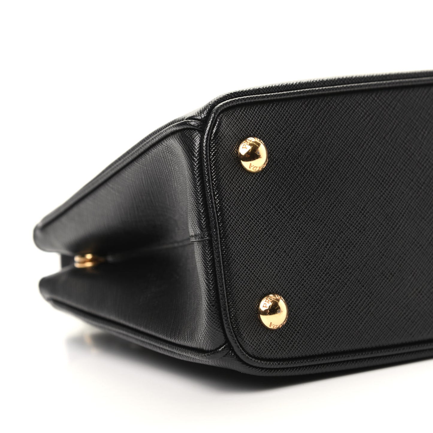 Saffiano Lux Micro Galleria Shoulder Bag Black