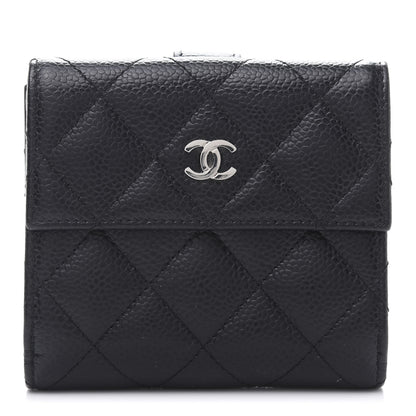 Chanel Caviar Quilted Compact French Flap Wallet Black 1 of 10