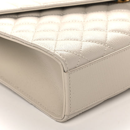 Saint Laurent Grain De Poudre Textured Mixed Matelasse Medium Triquilt Monogram Satchel Porcellana 10 of 13