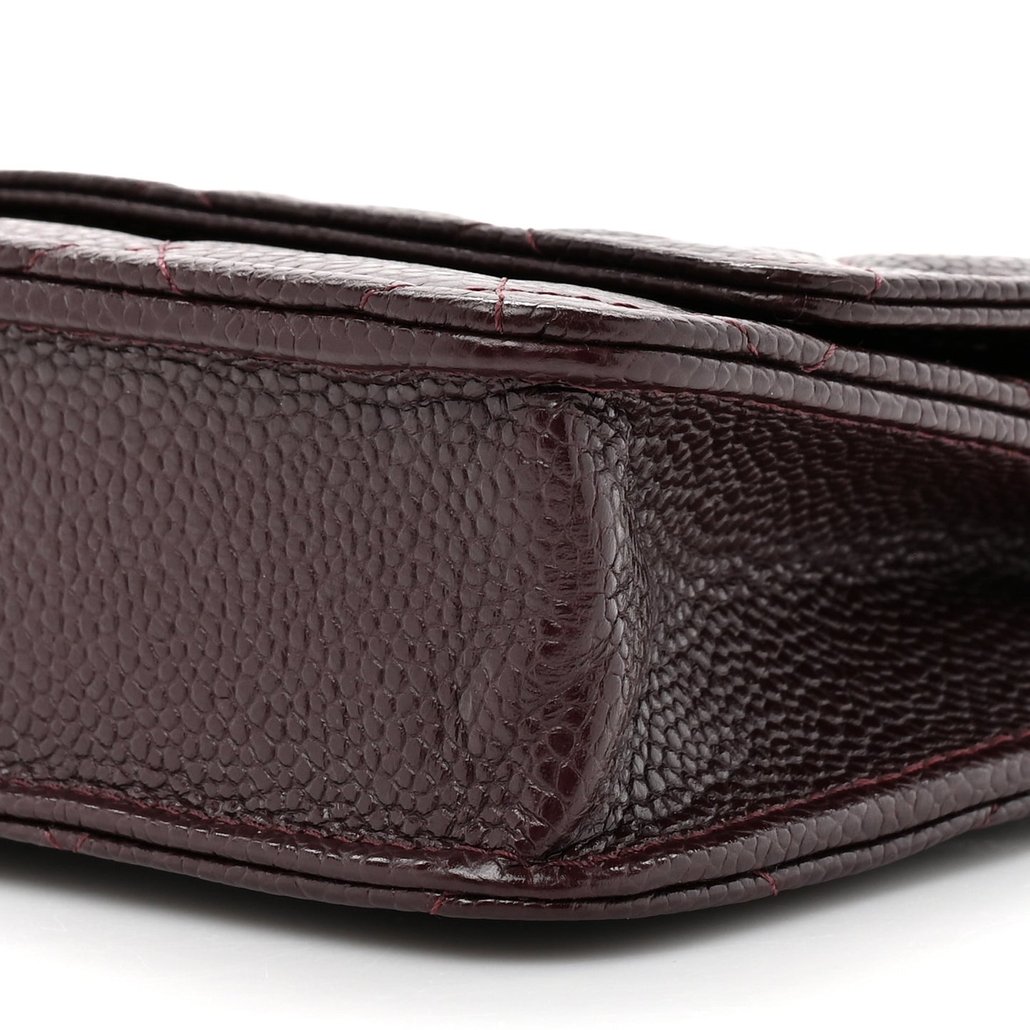 Caviar Quilted Wallet on Chain WOC Burgundy