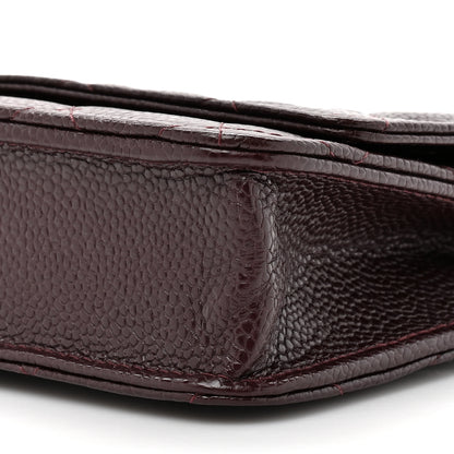 Chanel Caviar Quilted Wallet on Chain WOC Burgundy 10 of 12