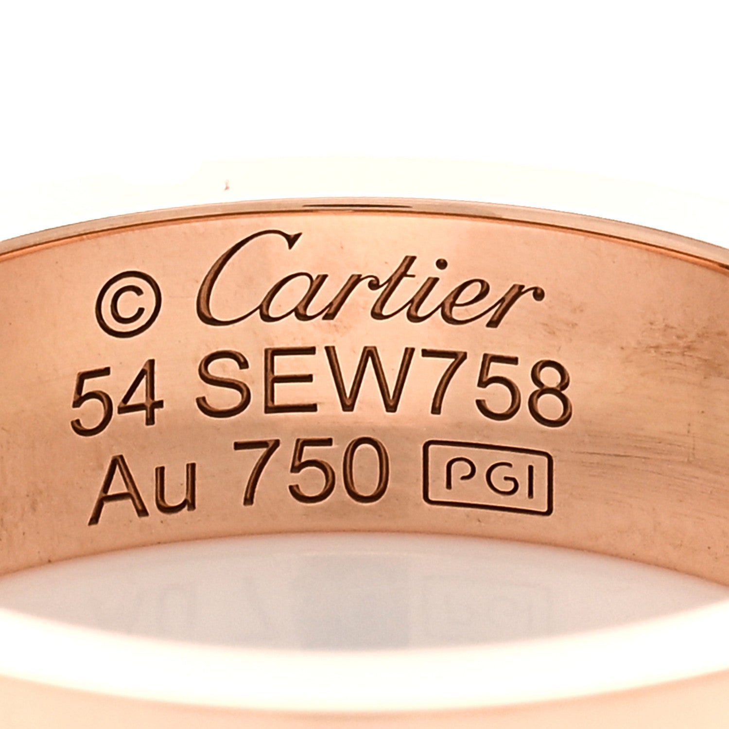 Cartier 18K Pink Gold 3 Diamond 5.5mm LOVE Ring 54 6.75 4 of 5