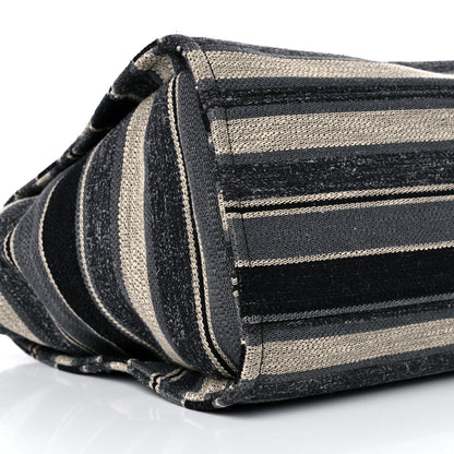 Chanel Striped Canvas Medium Deauville Tote Grey Black 9 of 14